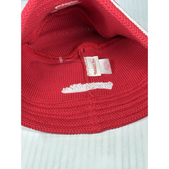 Mitchell & Ness Chicago Bulls NBA Knucket Knit Bucket Hat Cap Red Windy City NEW - Picture 3 of 3